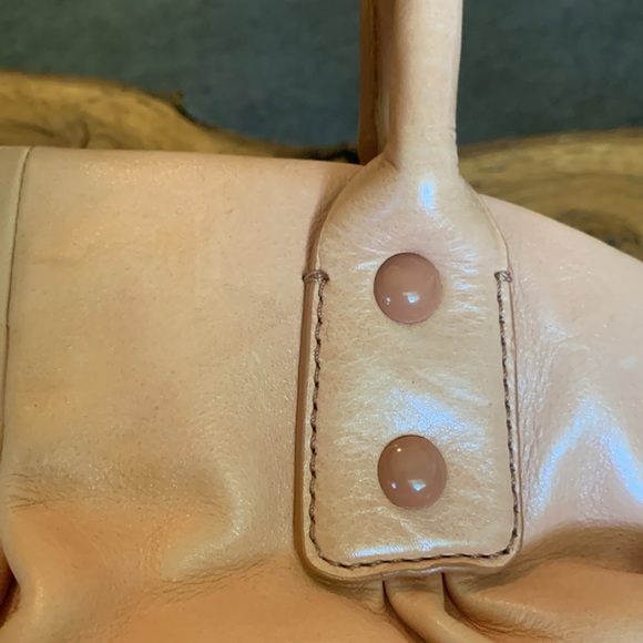 J.CREW NUDE PEACH LEATHER SATCHEL BAG WITH CROSSBODY CHAIN - Picture 4 of 11